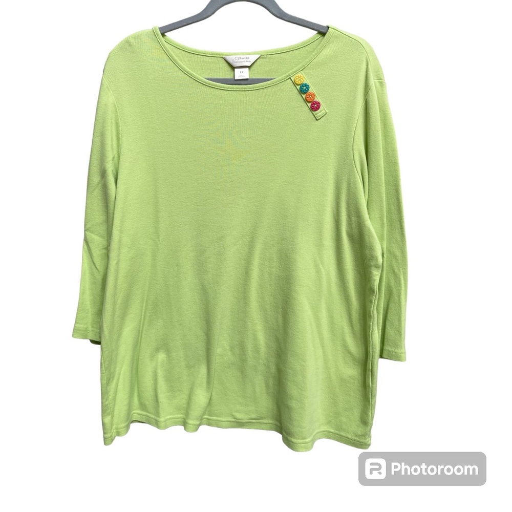 ❗️5/$20❗️EUC Women’s 100% Cotton Tee 3/4 Length Sleeve - Size 1X